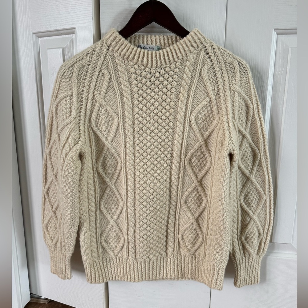 Elegant Cream Cable Knit Sweater